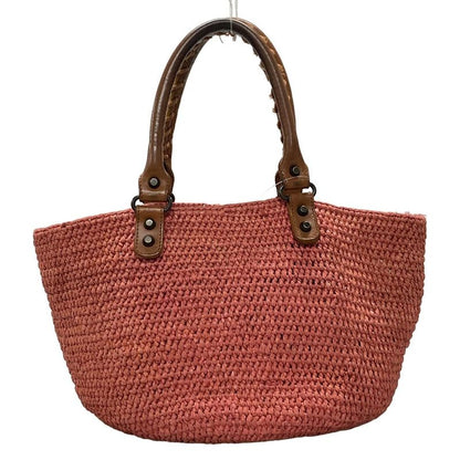 Balenciaga Tote Bag - 236741 Red And Brown Basket Bag Leather