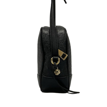 Gucci Shoulder Bag Bree Micro Guccissima 449413 Black Leather