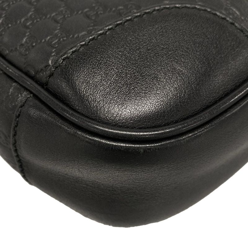 Gucci Shoulder Bag Bree Micro Guccissima 449413 Black Leather