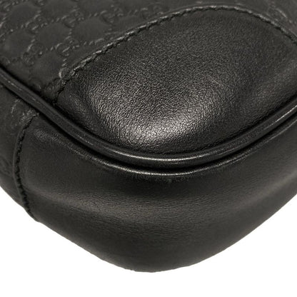 Gucci Shoulder Bag Bree Micro Guccissima 449413 Black Leather