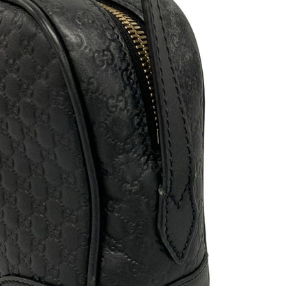 Gucci Shoulder Bag Bree Micro Guccissima 449413 Black Leather