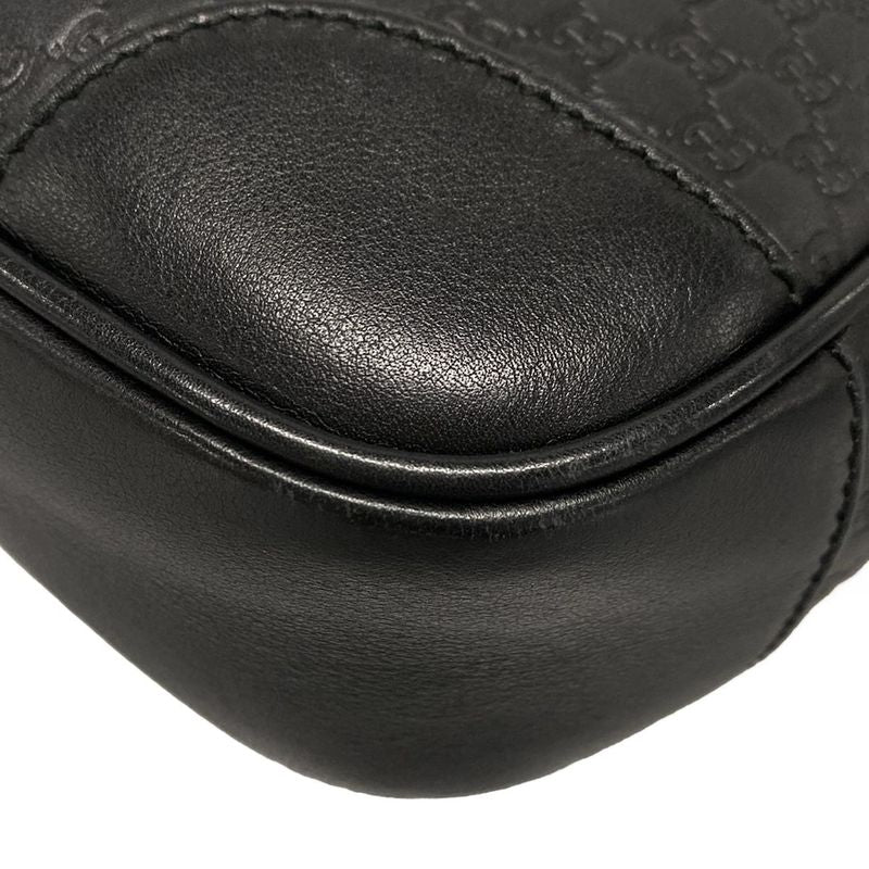 Gucci Shoulder Bag Bree Micro Guccissima 449413 Black Leather