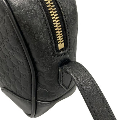 Gucci Shoulder Bag Bree Micro Guccissima 449413 Black Leather