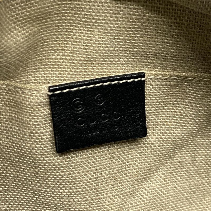 Gucci Shoulder Bag Bree Micro Guccissima 449413 Black Leather