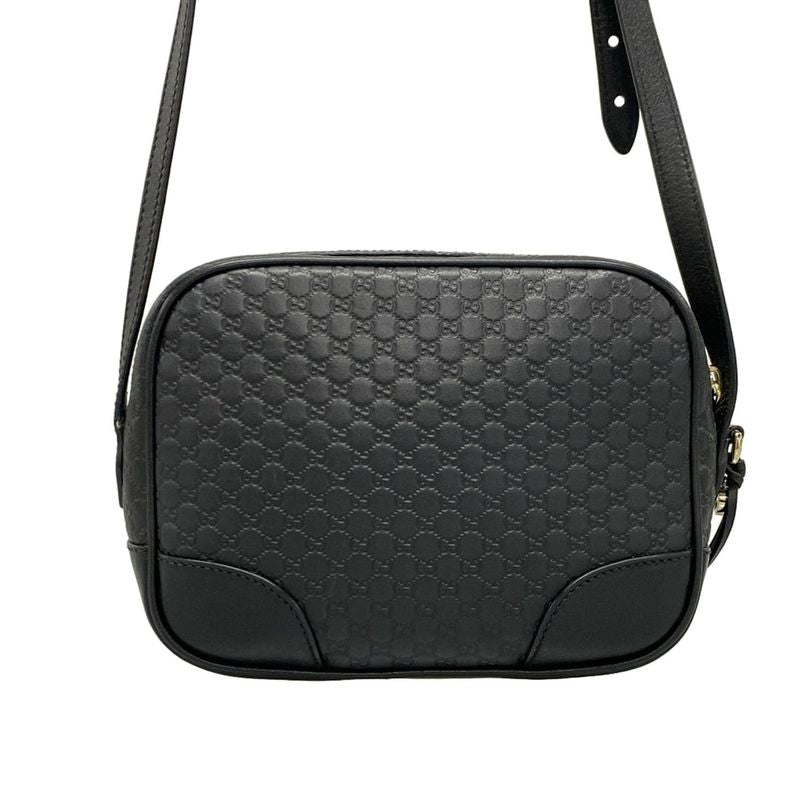 Gucci Shoulder Bag Bree Micro Guccissima 449413 Black Leather