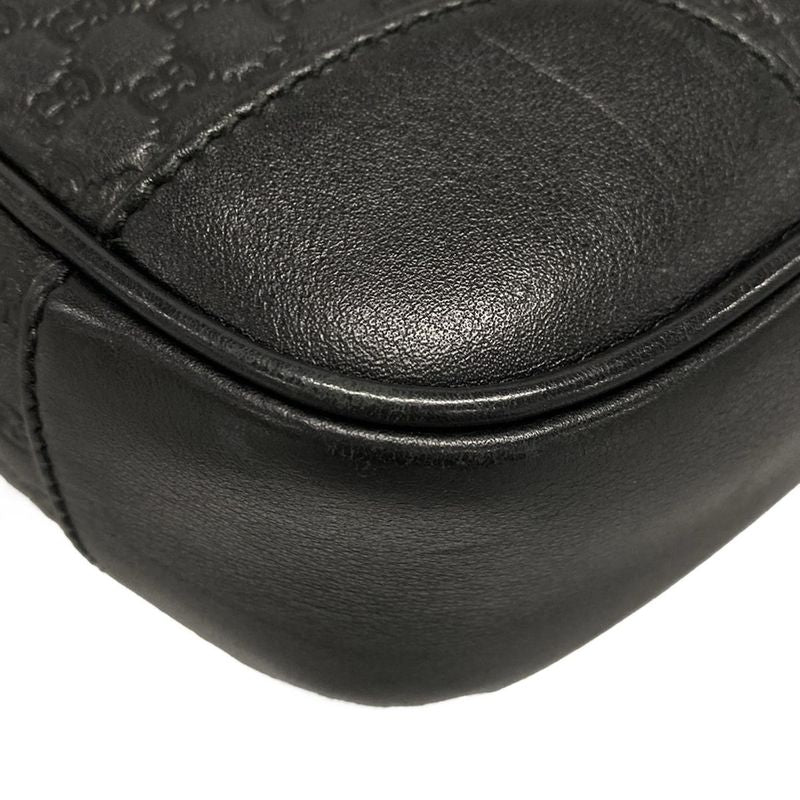 Gucci Shoulder Bag Bree Micro Guccissima 449413 Black Leather
