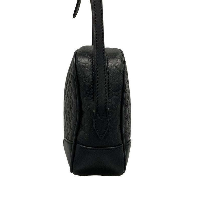 Gucci Shoulder Bag Bree Micro Guccissima 449413 Black Leather
