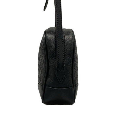 Gucci Shoulder Bag Bree Micro Guccissima 449413 Black Leather