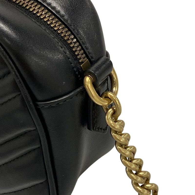 Gucci Shoulder Bag GG Marmont Quilted Small Shoulder Bag 447632 Black Chain