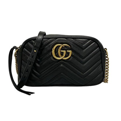 Gucci Shoulder Bag GG Marmont Quilted Small Shoulder Bag 447632 Black Chain