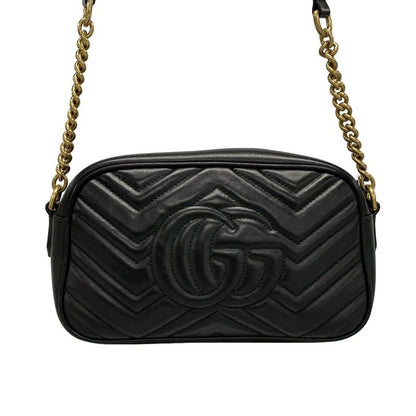 Gucci Shoulder Bag GG Marmont Quilted Small Shoulder Bag 447632 Black Chain