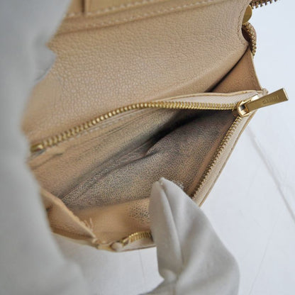 Celine Medium Zip Wallet Beige Brown Zipper Type Bifold Wallet Women's