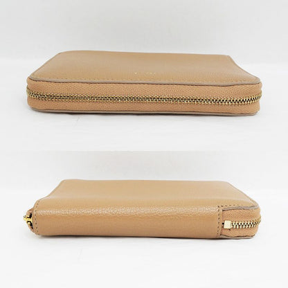 Celine Medium Zip Wallet Beige Brown Zipper Type Bifold Wallet Women's