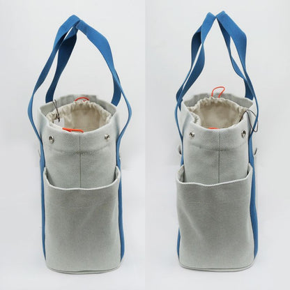Hermes Cabrio Mother's Bag Blue Nattier Toile Ash Tote Bag Canvas -