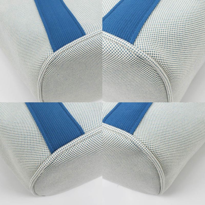 Hermes Cabrio Mother's Bag Blue Nattier Toile Ash Tote Bag Canvas -