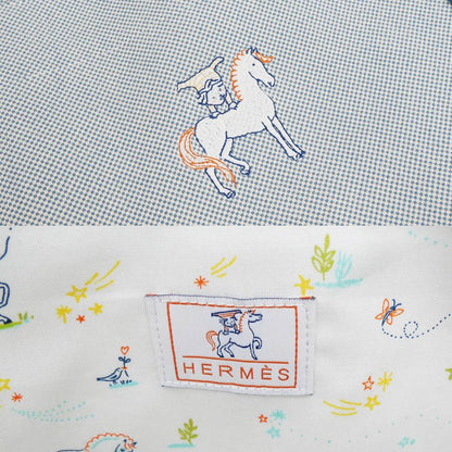Hermes Cabrio Mother's Bag Blue Nattier Toile Ash Tote Bag Canvas -