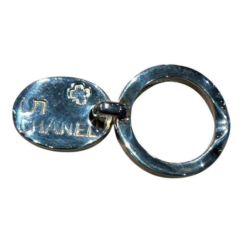 Chanel COCO Design NO5 Clover Ring Ladies Silver #10