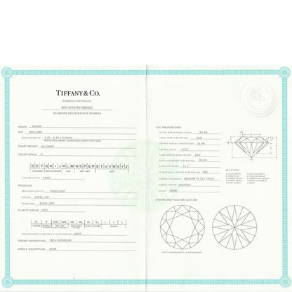 Tiffany & Co Solitaire 054ct Diamond Ring G-vvs1-3ex Pt950