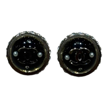 Chanel 09A Circle Earrings Women Black