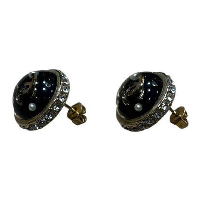 Chanel 09A Circle Earrings Women Black