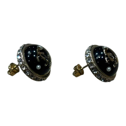 Chanel 09A Circle Earrings Women Black