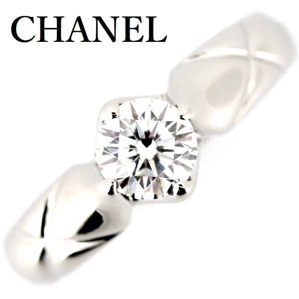 Chanel Matelasse Diamond 050ct E-vvs2 Ring Pt950
