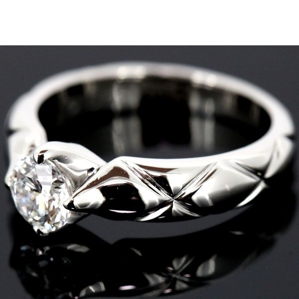 Chanel Matelasse Diamond 050ct E-vvs2 Ring Pt950