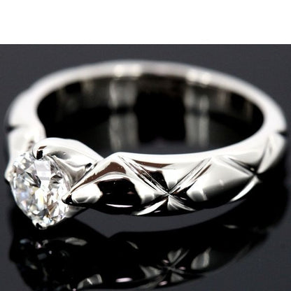Chanel Matelasse Diamond 050ct E-vvs2 Ring Pt950