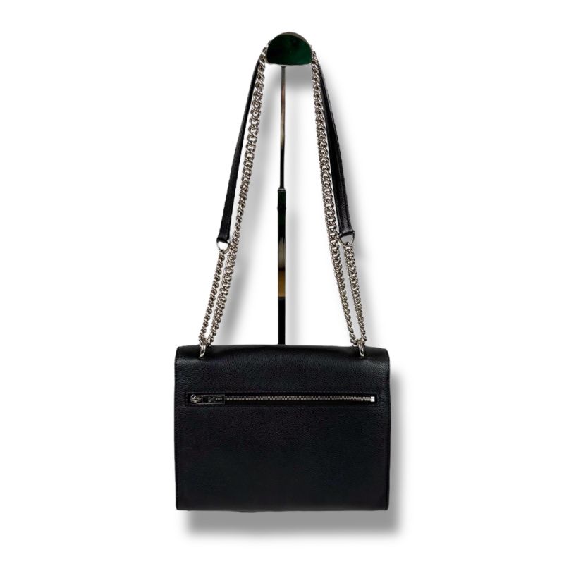 Louis Vuitton My Lock Me Chain Shoulder Bag Black Silver Hardware Twisted