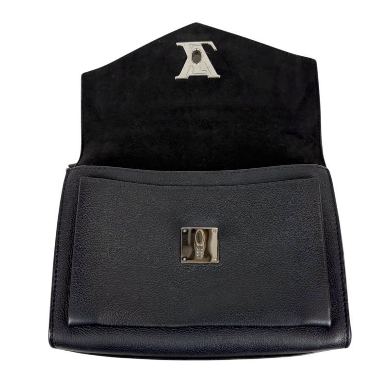 Louis Vuitton My Lock Me Chain Shoulder Bag Black Silver Hardware Twisted