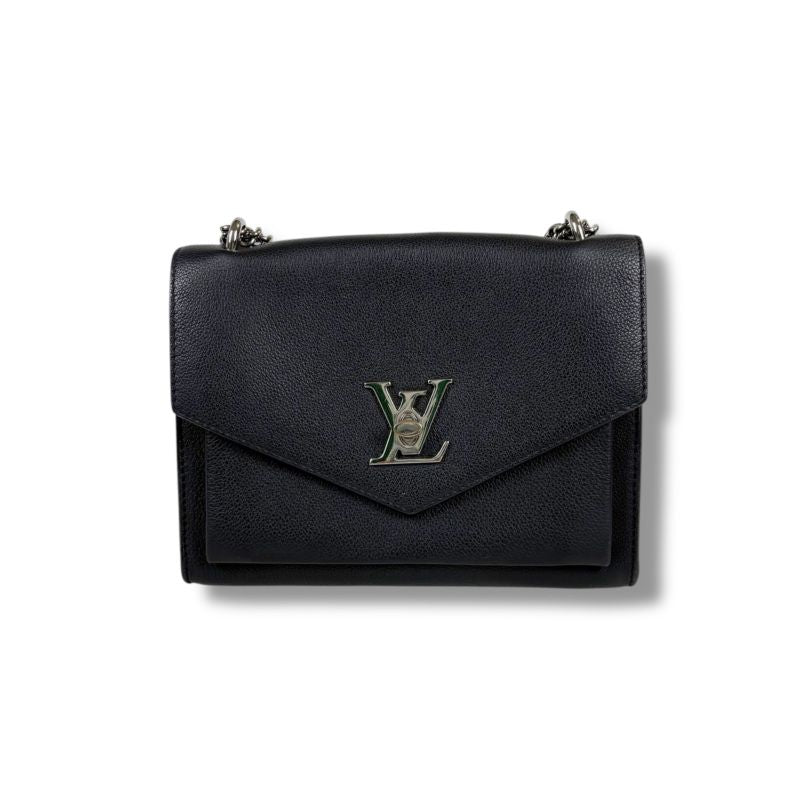 Louis Vuitton My Lock Me Chain Shoulder Bag Black Silver Hardware Twisted