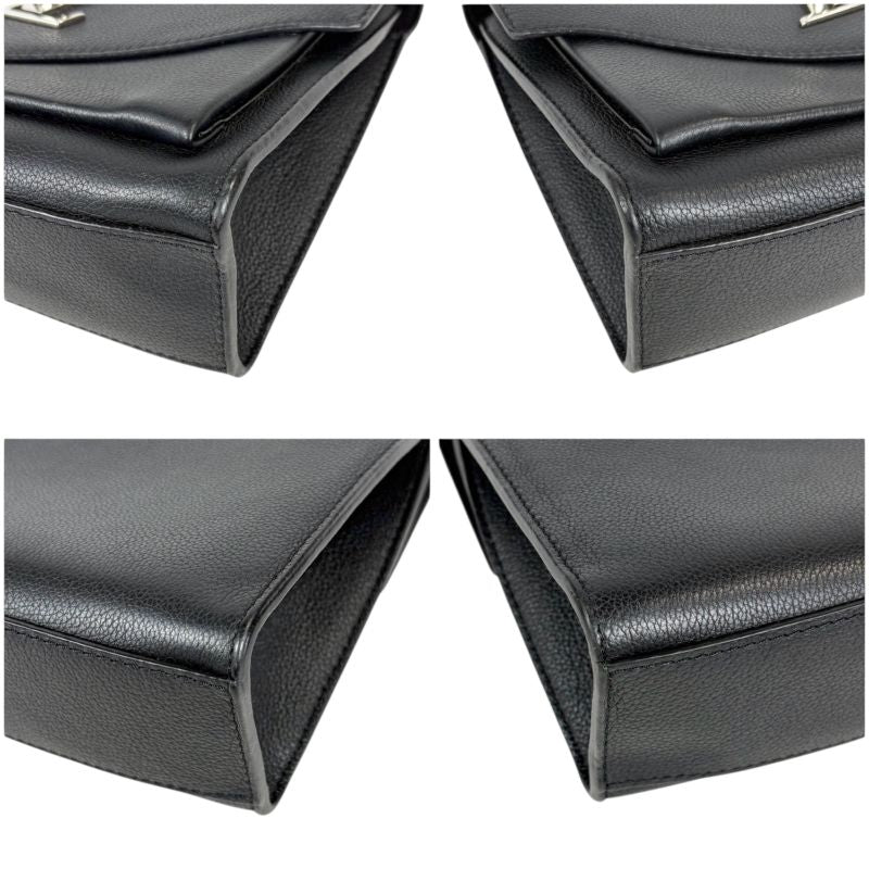 Louis Vuitton My Lock Me Chain Shoulder Bag Black Silver Hardware Twisted