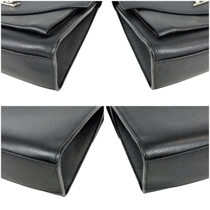 Louis Vuitton My Lock Me Chain Shoulder Bag Black Silver Hardware Twisted