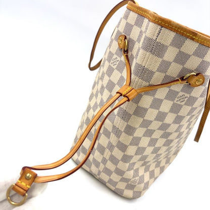 Louis Vuitton Neverfull MM Damier Azure Damier Azure Leather × PVC White Tote