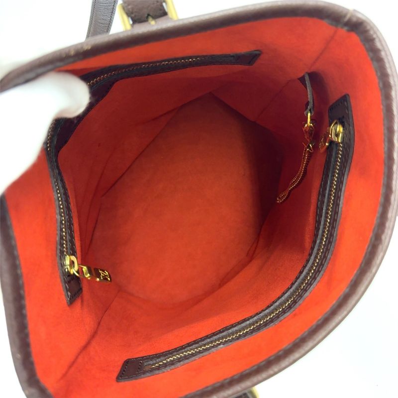 Louis Vuitton Marais Damier Ebene Damier Ebene Leather × PVC Brown Tote Bag