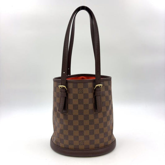 Louis Vuitton Marais Damier Ebene Damier Ebene Leather × PVC Brown Tote Bag