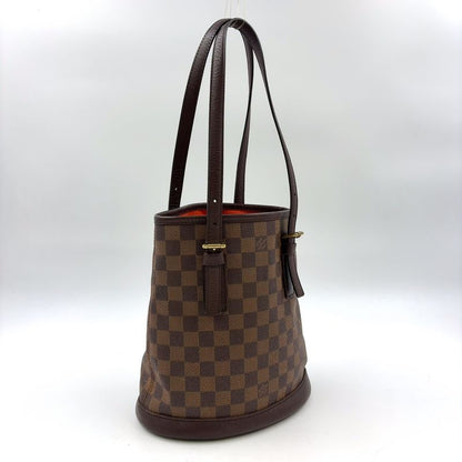 Louis Vuitton Marais Damier Ebene Damier Ebene Leather × PVC Brown Tote Bag