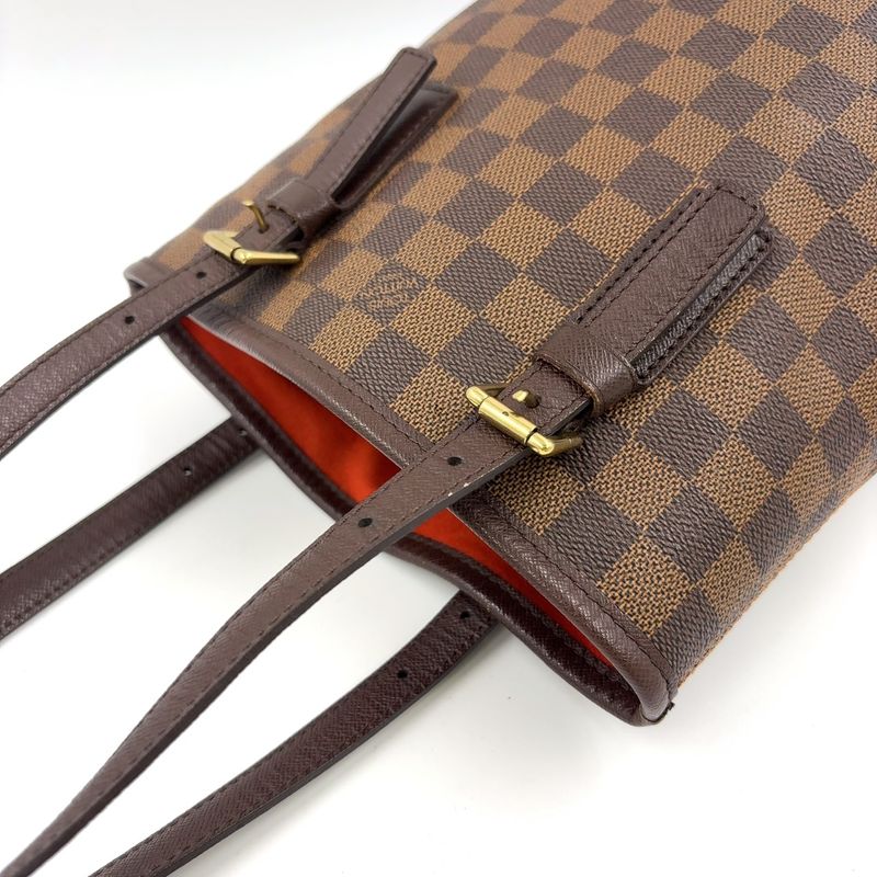 Louis Vuitton Marais Damier Ebene Damier Ebene Leather × PVC Brown Tote Bag