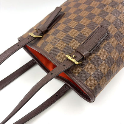 Louis Vuitton Marais Damier Ebene Damier Ebene Leather × PVC Brown Tote Bag