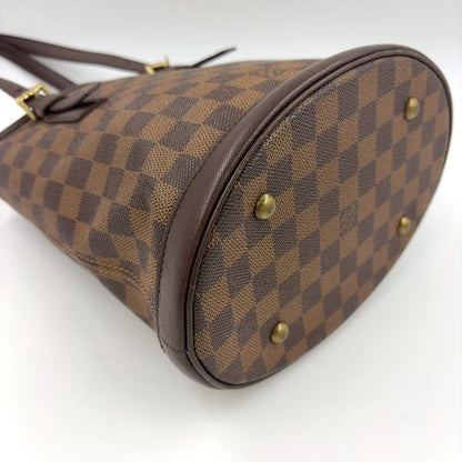 Louis Vuitton Marais Damier Ebene Damier Ebene Leather × PVC Brown Tote Bag