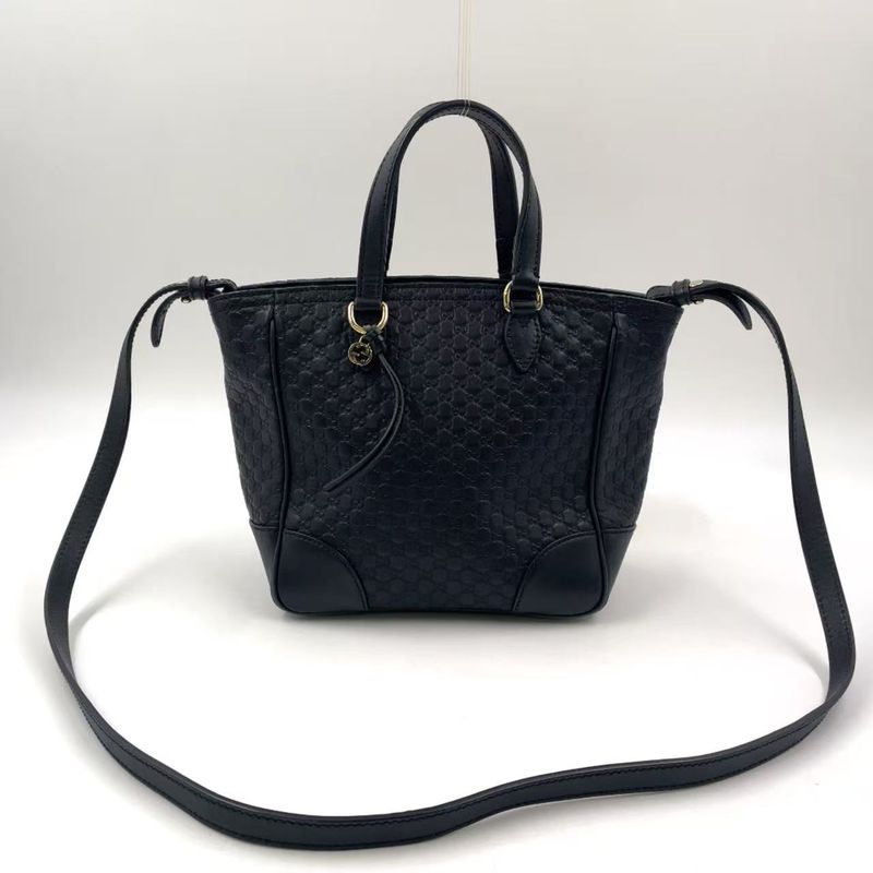 Gucci Micro Guccissima Hand Leather Black Shoulder Bag Gold 449241