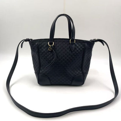 Gucci Micro Guccissima Hand Leather Black Shoulder Bag Gold 449241