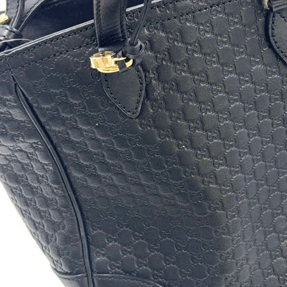 Gucci Micro Guccissima Hand Leather Black Shoulder Bag Gold 449241