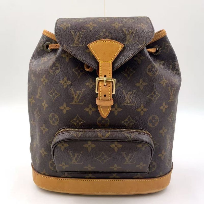 Louis Vuitton Montsourismm Monogram Leather X PVC Brown Backpack Gold M51136