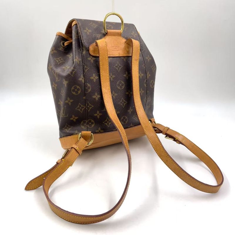 Louis Vuitton Montsourismm Monogram Leather X PVC Brown Backpack Gold M51136