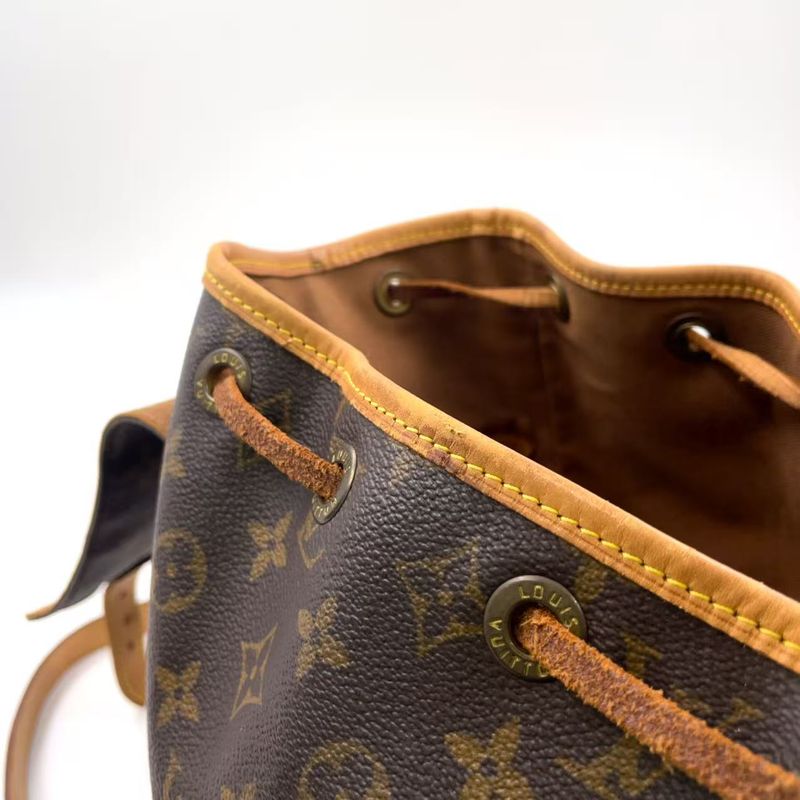 Louis Vuitton Montsourismm Monogram Leather X PVC Brown Backpack Gold M51136