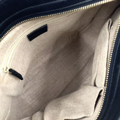 Gucci Micro Guccissima Hand Leather Black Shoulder Bag Gold 449241