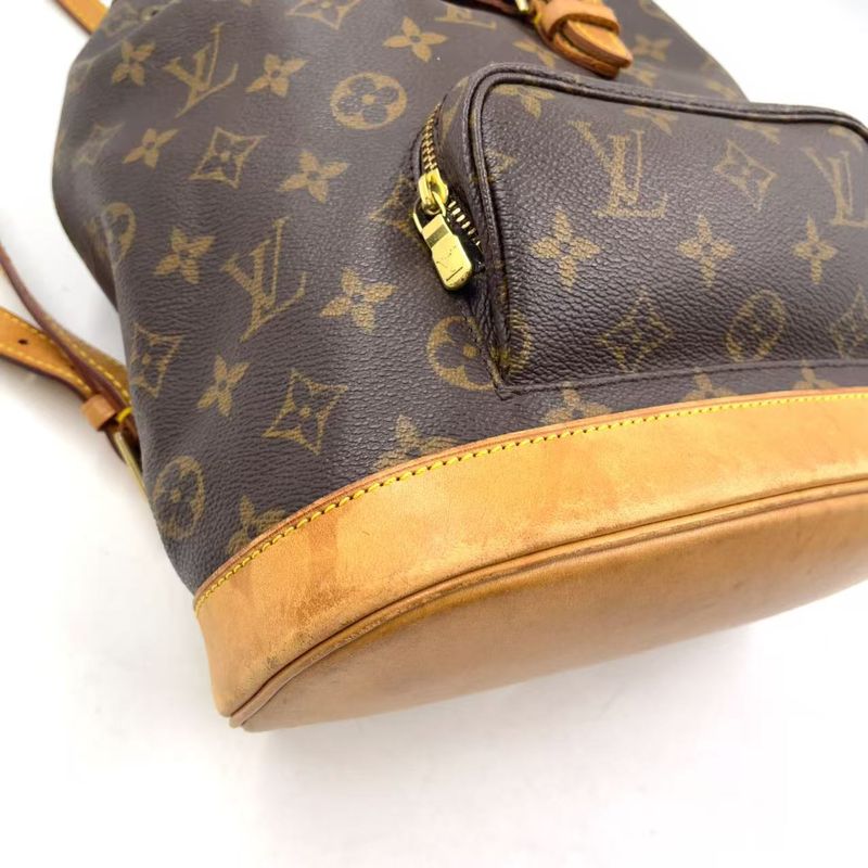 Louis Vuitton Montsourismm Monogram Leather X PVC Brown Backpack Gold M51136