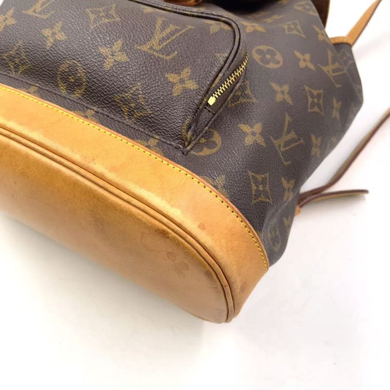 Louis Vuitton Montsourismm Monogram Leather X PVC Brown Backpack Gold M51136