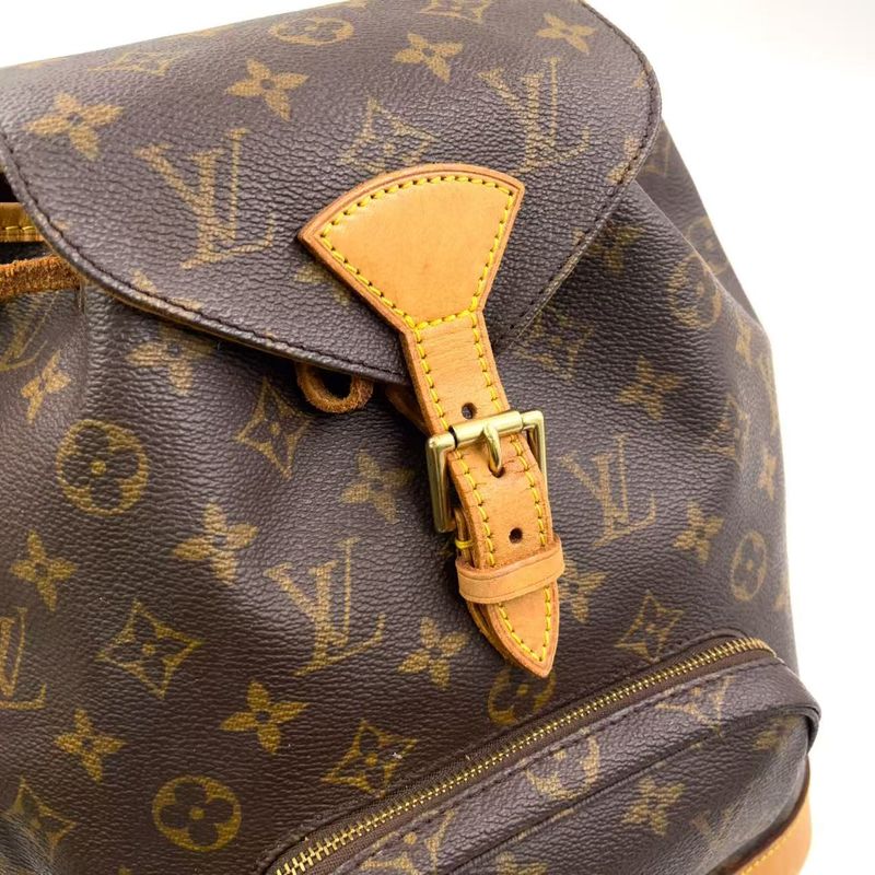 Louis Vuitton Montsourismm Monogram Leather X PVC Brown Backpack Gold M51136